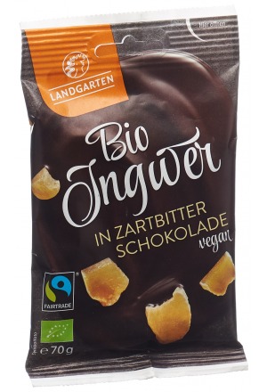 LANDGARTEN Ingwer Zartbitterschoko Bio Fairtrade 70g