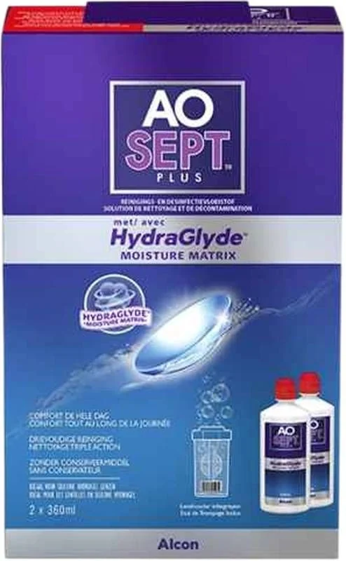 Aosept PLUS Lösung mit HydraGlyde (n) 2 Flaschen 360ml