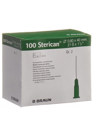 Sterican Nadel 21G 0.80x40mm grün Luer 100 Stück Sterican Nadel 21G 0.80x40mm grün Luer 100 Stück