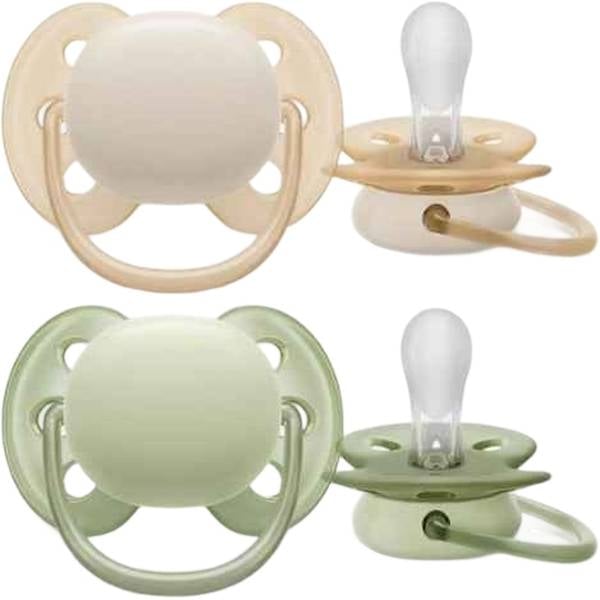 Avent Philips Ultra Soft 0-6M hellgrün/beige, 2 Stück