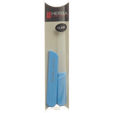 Herba Glasnagelfeile mit Schutzkappe 13cm hellblau
