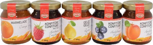 MORGA Midget Konfitüre Fruchtzucker 5 x 60g