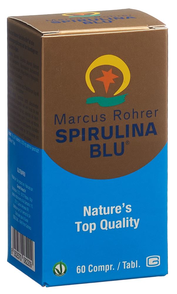 MARCUS ROHRER Spirulina BLU Tabletten Glasflasche 60 Stück MARCUS ROHRER Spirulina BLU Tabletten Glasflasche 60 Stück