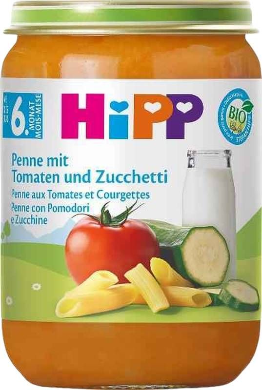 HIPP Bio Teigwaren Tomaten Zucchetti Glas 190g