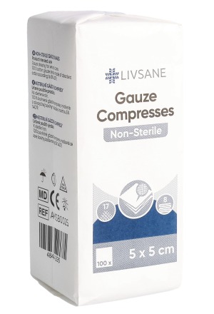Livsane Mullkompresse 5x5cm unsteril 100 Stück