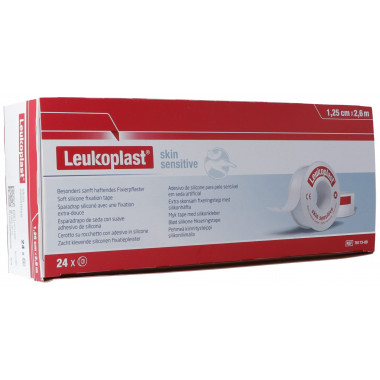 Leukoplast skin sensitive Silikon 1.25cmx2.6m Rolle 24 Stück