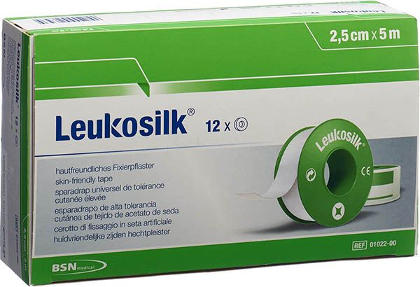 LEUKOSILK hautfreundliches Fixierpflasteril 5mx2.5cm 12 Stück LEUKOSILK hautfreundliches Fixierpflasteril 5mx2.5cm 12 Stück