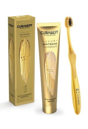 CURASEPT GOLD LUXURY WHITENING TOOTHP 75ML+BRUSH CURASEPT GOLD LUXURY WHITENING TOOTHP 75ML+BRUSH