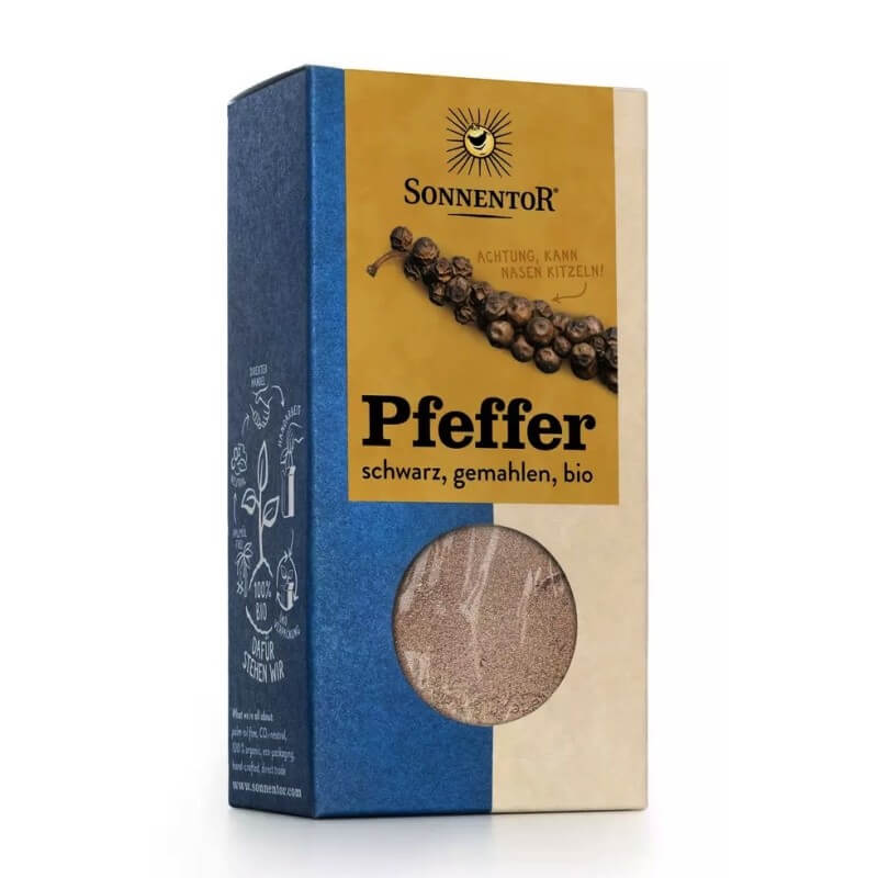 Sonnentor Pfeffer schwarz gemahlen BIO Btl 50g Sonnentor Pfeffer schwarz gemahlen BIO Btl 50g