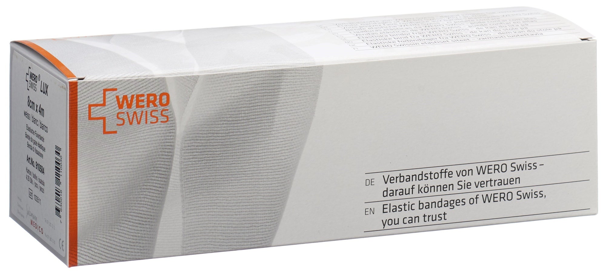 WERO SWISS Lux Elastische Fixierbinde 4mx8cm weiss 20 Stück