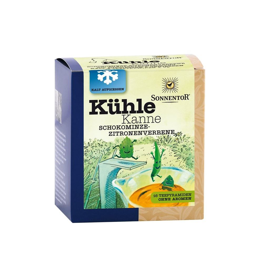 Sonnentor Kühle Kanne Teepyramiden Schokominze-Zitronenverbene BIO 16 Stück Sonnentor Kühle Kanne Teepyramiden Schokominze-Zitronenverbene BIO 16 Stück