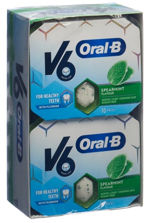 V6 OralB Kaugummi Spearmint 12 Blist 10 Stück