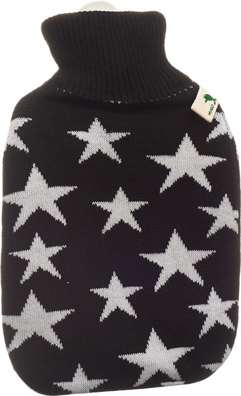 FROSCH Wärmflasche PVC 1.8l Strickbezug Sterne wei