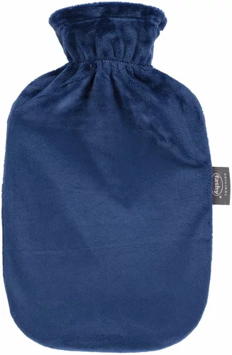 FASHY Wärmflasche 2l Flauschbezug marine