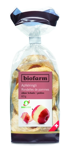 Biofarm Apfelringe ohne Schale CH Knospe 60g