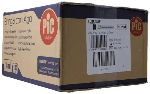 PIC SOLUTION Einmalspritze 1 ml TUB Luer 100 Stück