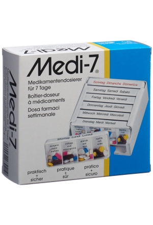 Medi-7 Medikamentendosierer 7 Tage deutsch/französisch/italienisch weiss Medi-7 Medikamentendosierer 7 Tage deutsch/französisch/italienisch weiss