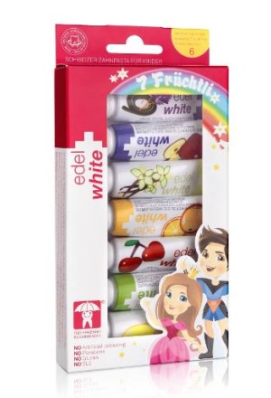 EDEL+WHITE 7 Früchtli Kinderzahnpasta 7 x 9.4ml EDEL+WHITE 7 Früchtli Kinderzahnpasta 7 x 9.4ml