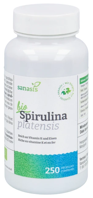 sanasis Spirulina BIO Tabletten 400 mg Dose 250