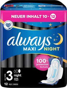 always Maxi Binde Night mit Flügeln 12 Stück