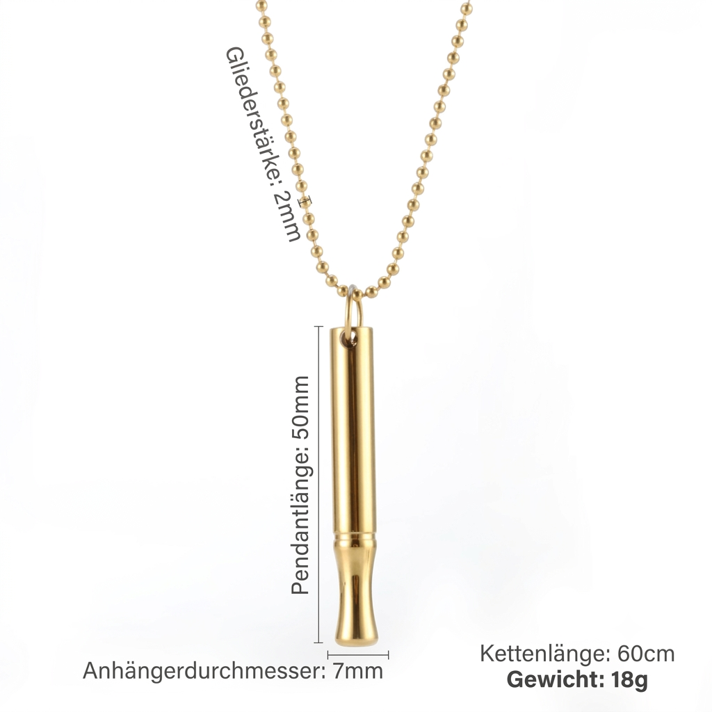 Anti-Angst Atemkette Gold – Stressabbau, Achtsamkeit & Raucherentwöhnung