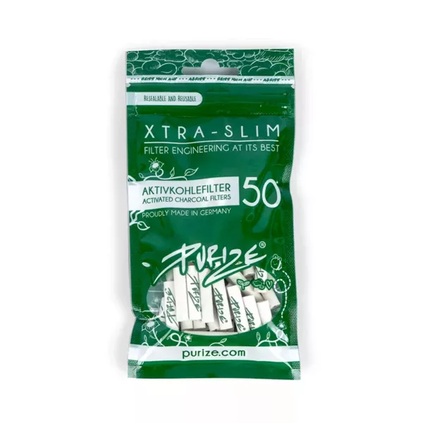 PURIZE® Xtra Slim Aktivkohlefilter WHITE 50 Stück