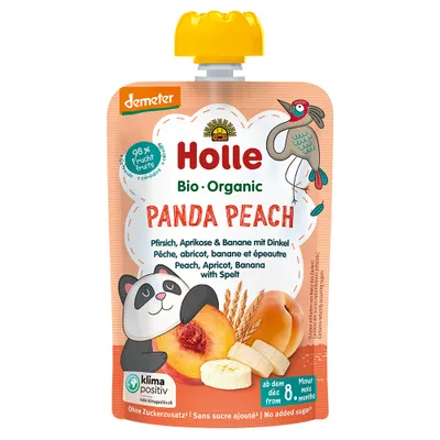 Holle Panda Peach - Pouchy Pfirsich Aprikose & Banane mit Dinkel 100g Holle Panda Peach - Pouchy Pfirsich Aprikose & Banane mit Dinkel 100g