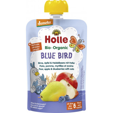 Holle Blue Bird - Pouchy Birne Apfel & Heidelbeere mit Hafer 100g Holle Blue Bird - Pouchy Birne Apfel & Heidelbeere mit Hafer 100g