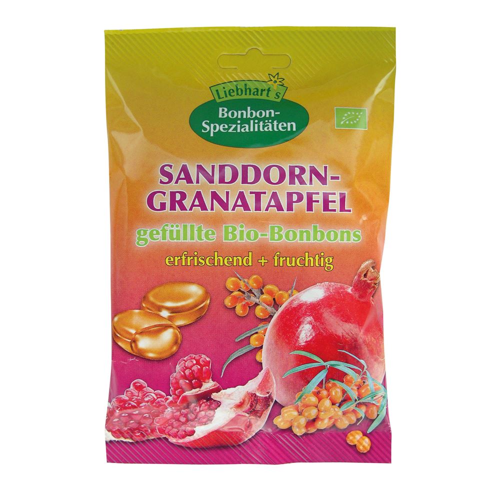 LIEBHARTS Bonbons Sanddorn Granatap Bio 100g