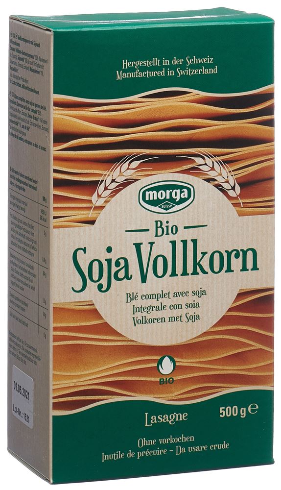 MORGA Soja Vollkorn Lasagne Bio 500g