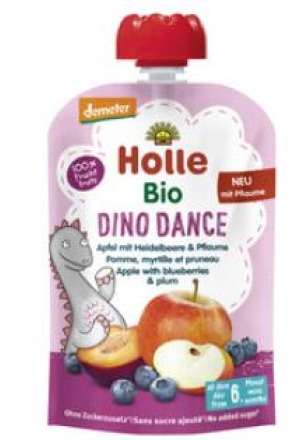 HOLLE Dino Dance Apfel Heidelbeere&Pflaume 100g