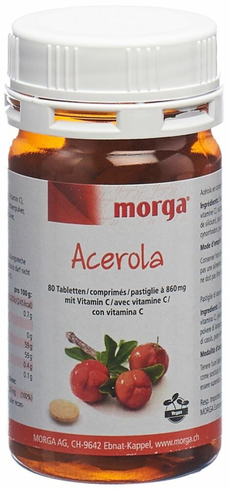 Morga Acerola Tabletten 80mg Vitamin C 80 Stück Morga Acerola Tabletten 80mg Vitamin C 80 Stück