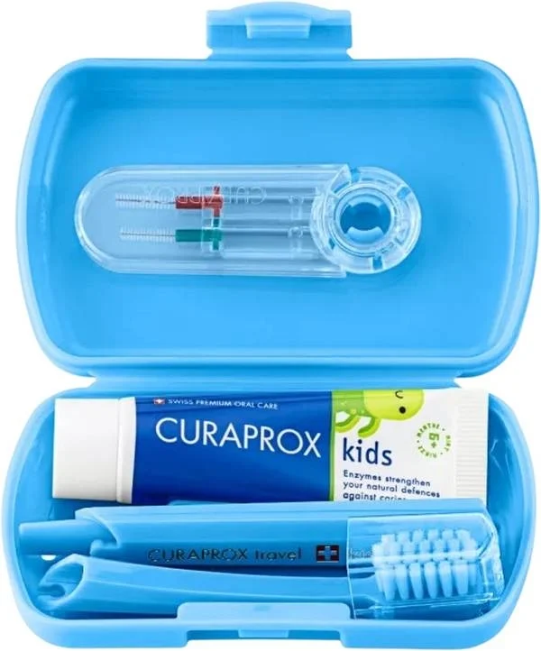 Curaprox kids Travel Set blau Box