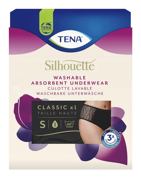TENA Silhouette Classic Washable Underwear S schwarz 4 Stück