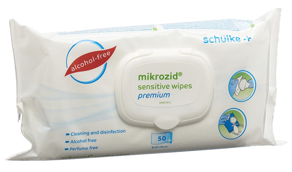 MIKROZID Sensitive wipes premium Btl 50 Stück