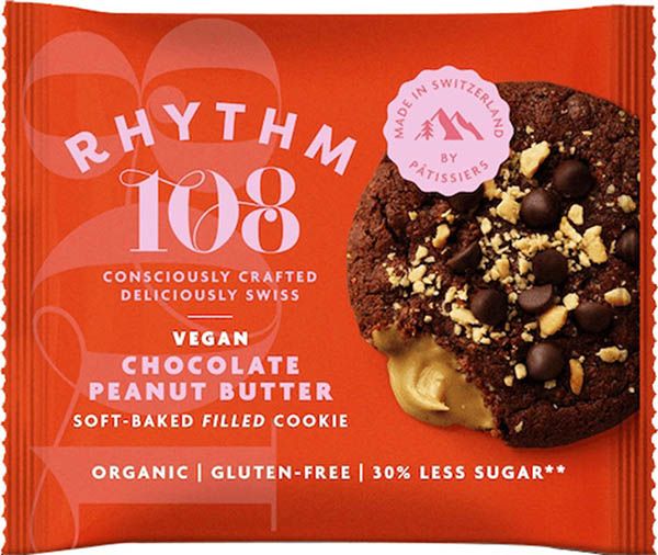 RHYTHM108 Chocolate Peanut Butter Soft Baked Filled Cookie 50g