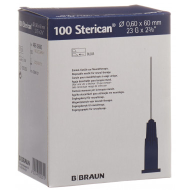 Sterican Nadel 23G 0.60x60mm blau Luer 100Stück Sterican Nadel 23G 0.60x60mm blau Luer 100Stück