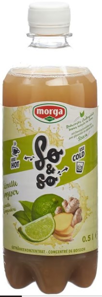 SO&SO Limette-Ingwer Konz mit Stevia Fl 5dl