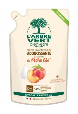 L'ARBRE VERT Öko Refill Handseife mit Bio Pfirsich französisch Btl 300ml