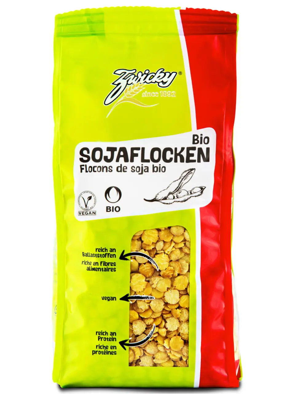 Zwicky Bio Sojaflocken Knospe Beutel 500g