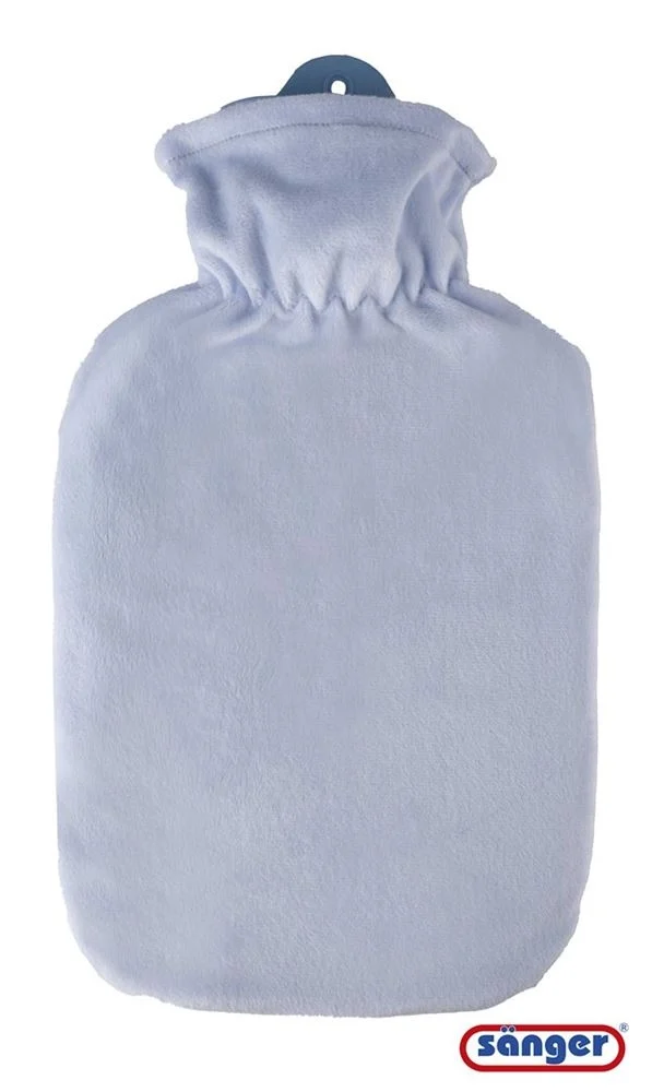 SÄNGER Wärmflasche Flauschbezug 2l blau pastell