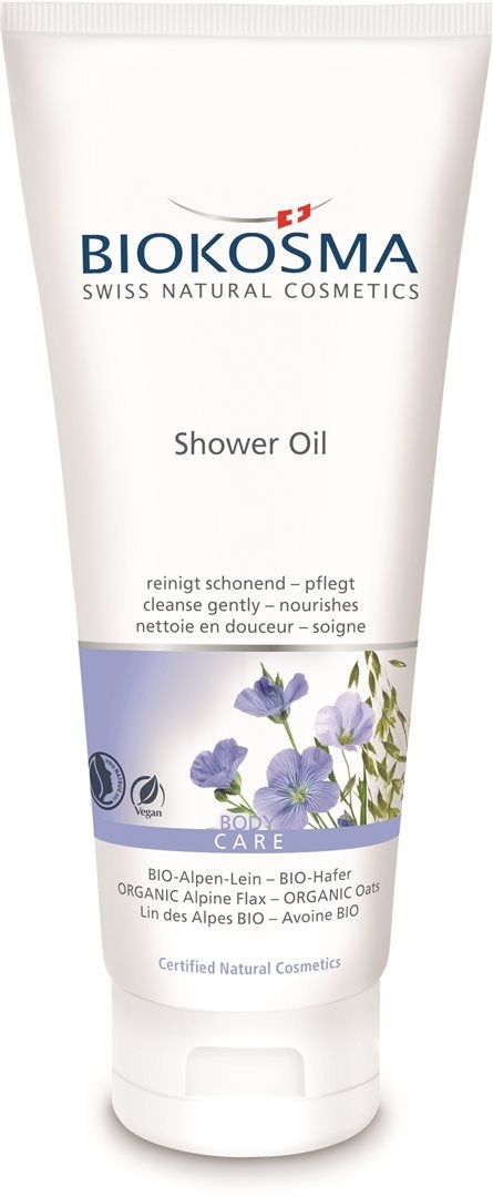 BIOKOSMA Shower Oil Alpen-Lein Hafer BIO Tb 200 ml