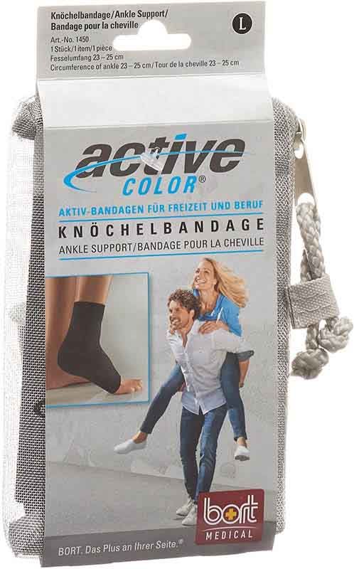BORT ActiveColor Knöchelbandage L +23cm schwarz BORT ActiveColor Knöchelbandage L +23cm schwarz