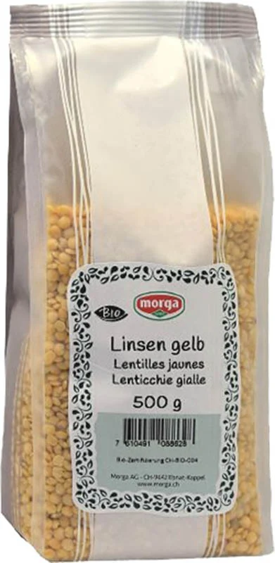 Morga Linsen gelb Bio Beutel 500g