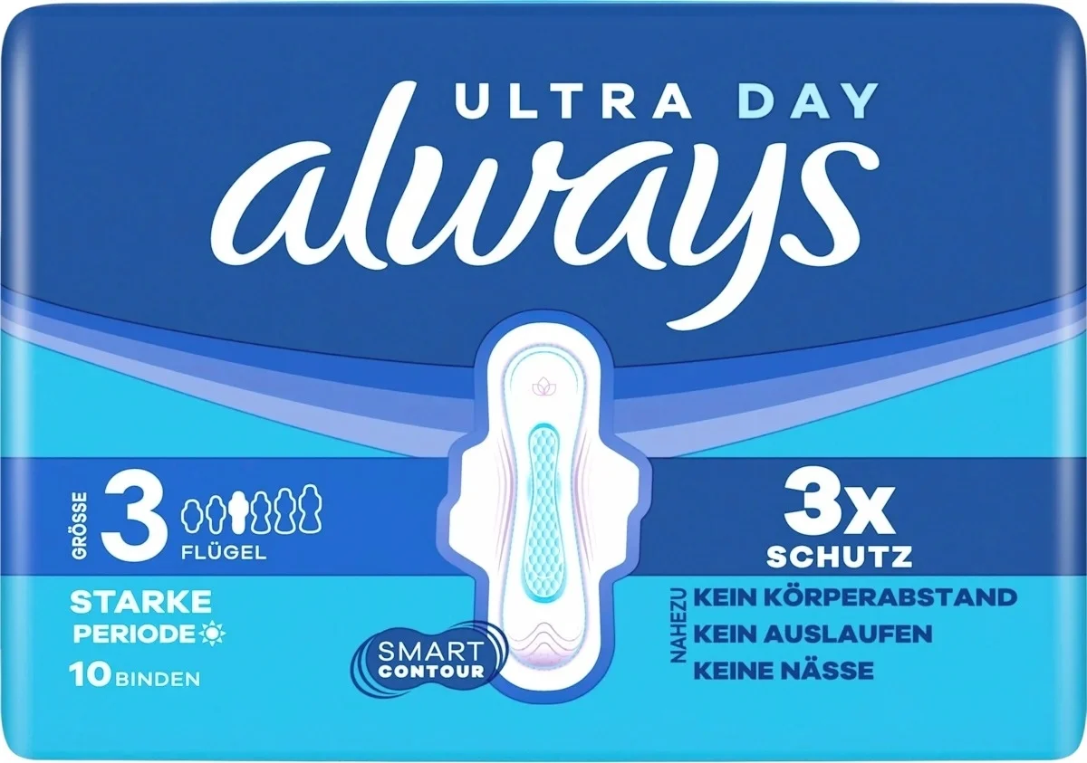 Always Ultra Binde Gr3 Long Plus Flügeln 10 Stück