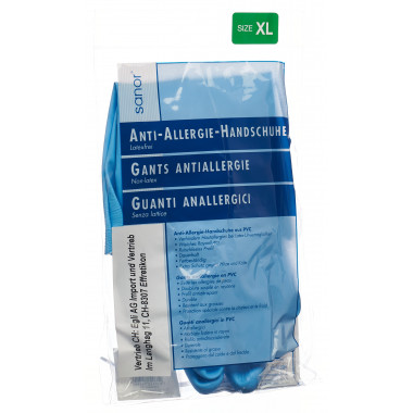 Sanor Anti Allergie Handschuhe PVC XL blau 1 Paar
