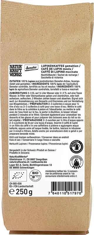 NaturKraftWerke Lupinenkaffee Demeter Beutel 250g