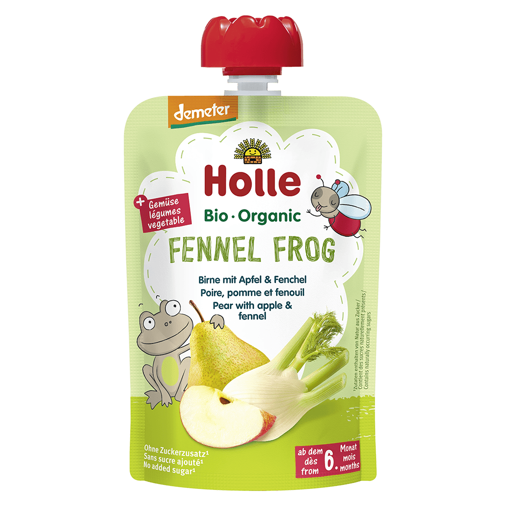 Holle Fennel Frog - Pouchy Birne Apfel Fenchel 100g Holle Fennel Frog - Pouchy Birne Apfel Fenchel 100g