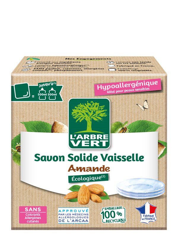 L'ARBRE VERT Feste Spülseife Mandel 125g