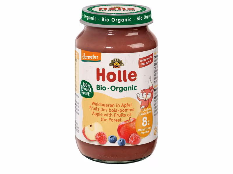 HOLLE Waldbeeren in Apfel Glas 220g